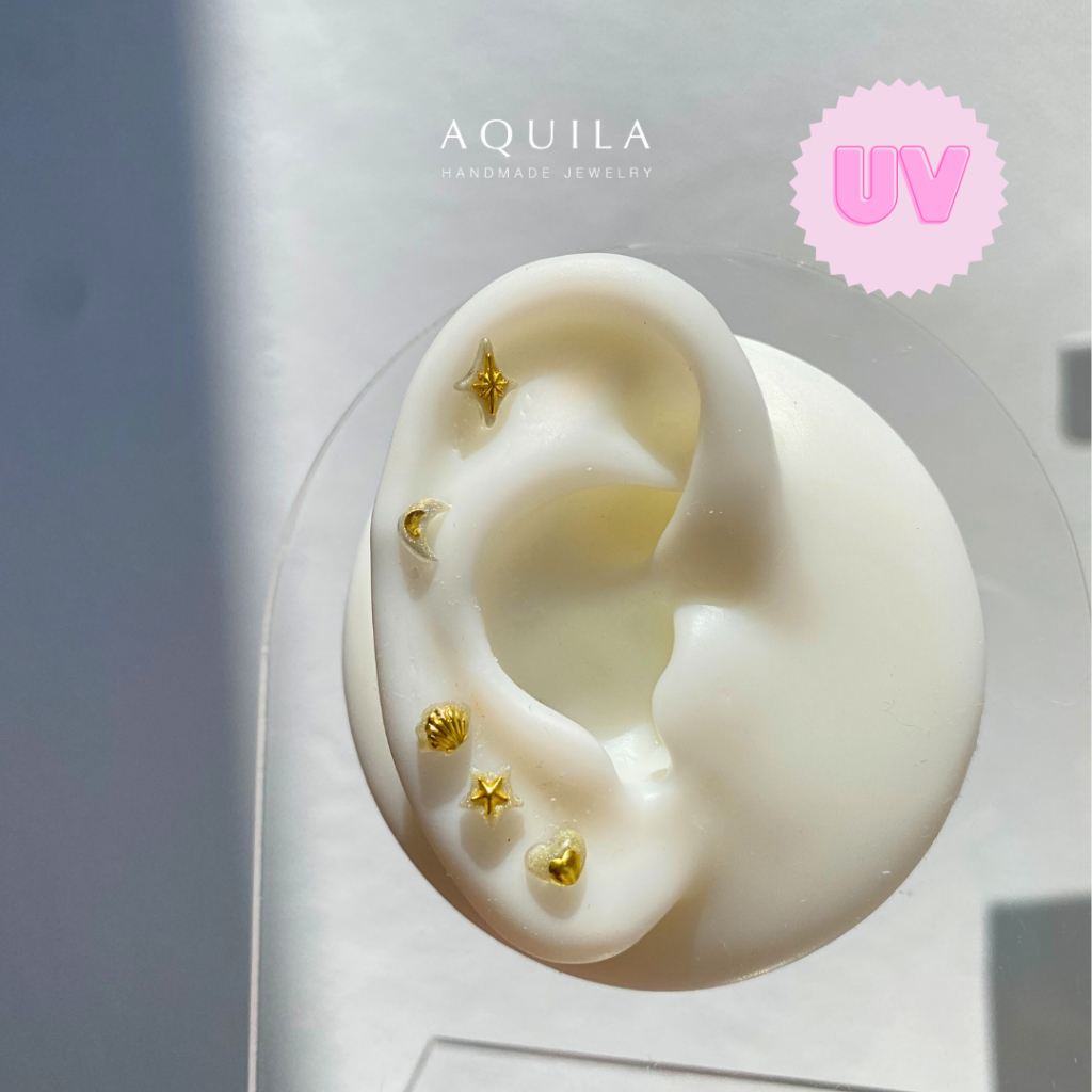 UV • จิวหูสแตนเลส เปลี่ยนสีแสงแดด(UV) จิว ต่างหู จิวแป้นบอล จิวเปลี่ยนสี