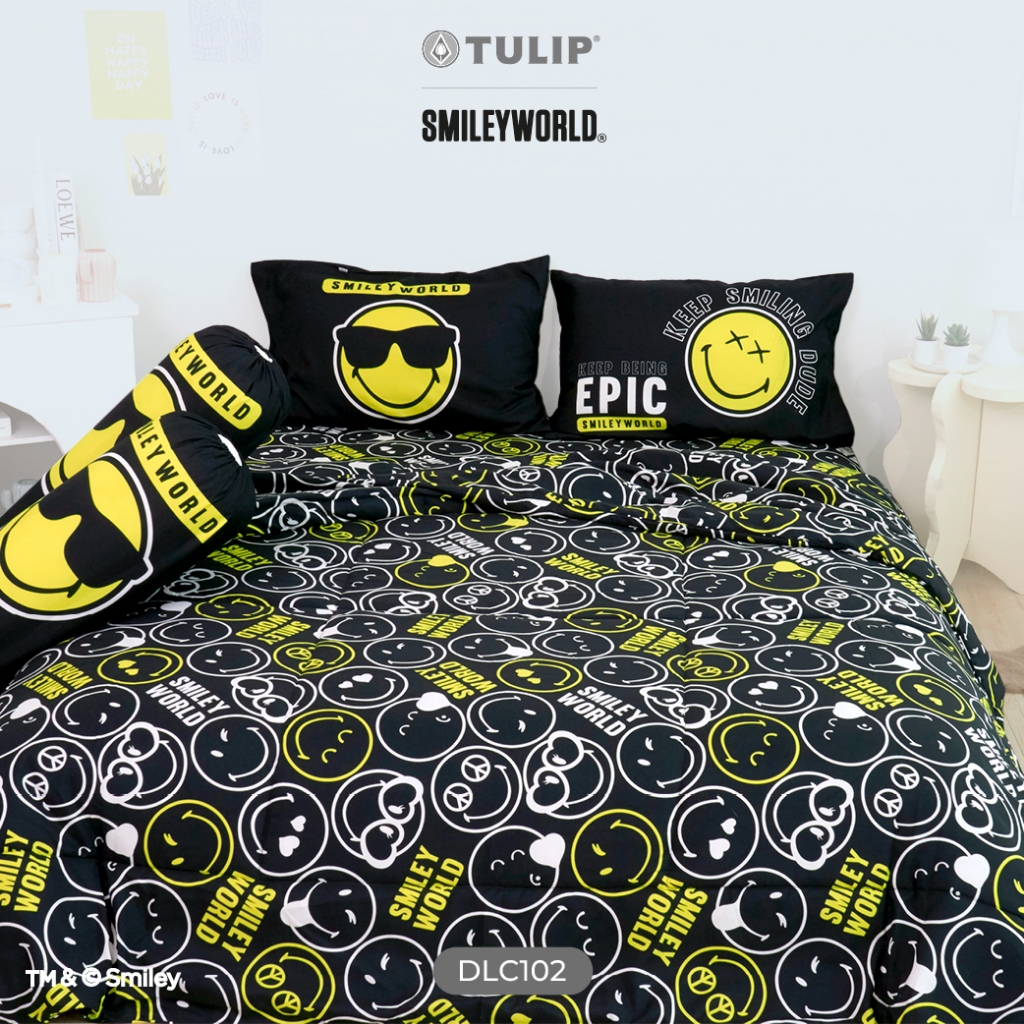 [ส่งฟรี] TULIP Delight สไมลีย์เวิลด์ DLC102 ลิขสิทธิ์แท้ Smiley World ชุดผ้าปูที่นอน ผ้าห่ม ผ้านวม พิมพ์ลายการ์ตูน