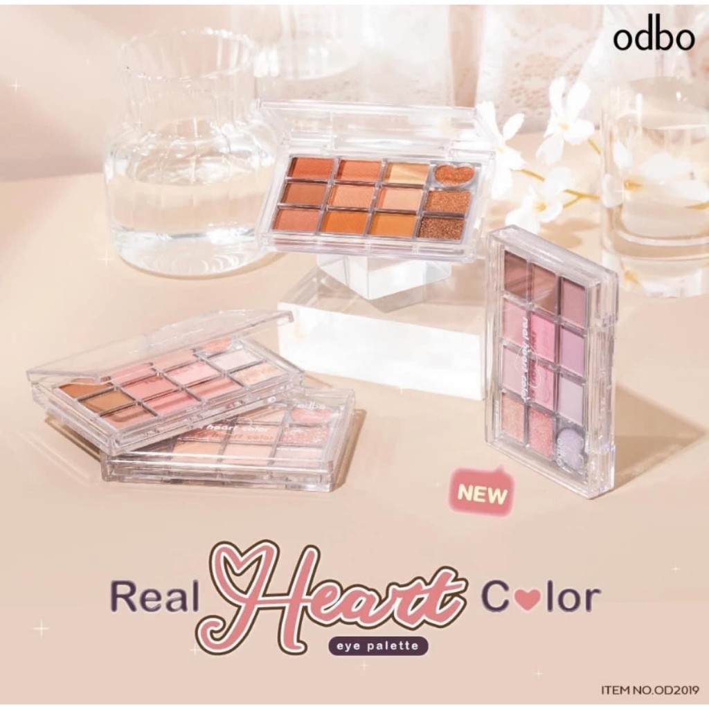 ✅ [บริษัทโดยตรง] โอดีบีโอ เรียล ฮาร์ท คัลเลอร์ อาย พาเลท OD2019 odbo real heart color eye palette