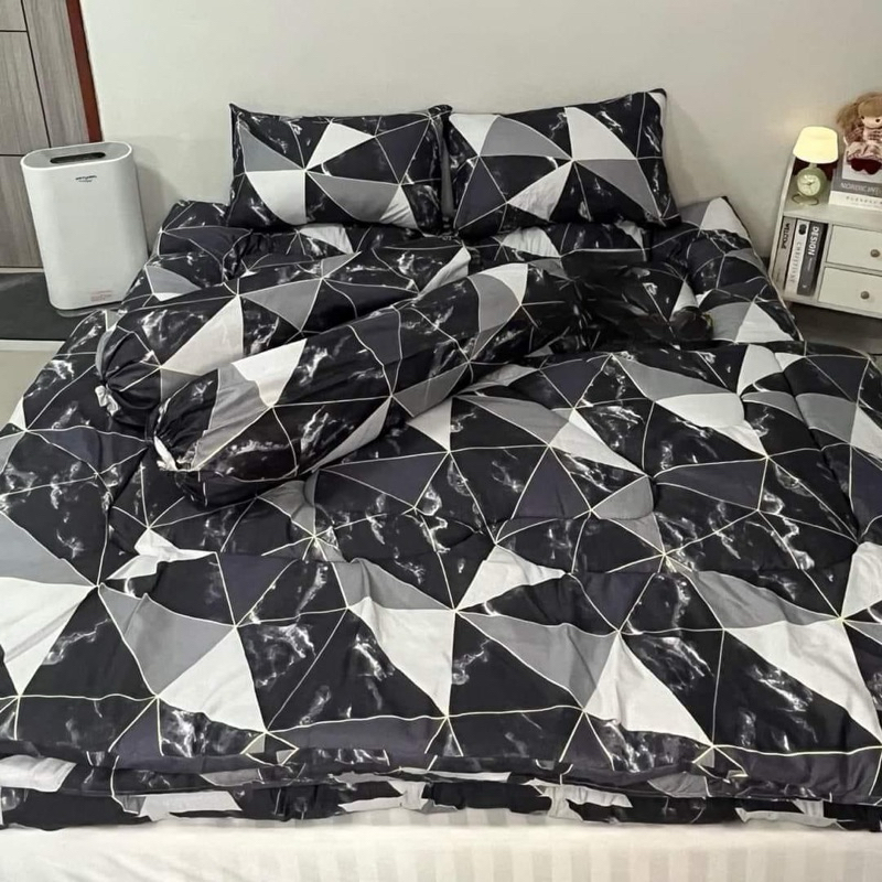 ผ้าปู ผ้าห่มนวม 5|6 ฟุต (ลายหินอ่อนเรียบหรูดูดี) ผ้าCOTTON 100% งานเย็บดีผ้าไม่เป็นขุย ห่มสบาย