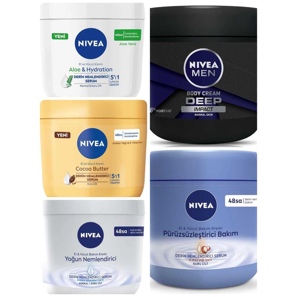 NIVEA Hand and Body Cream 400ml, Deep Moisturizing Serum, Normal and Dry Skin