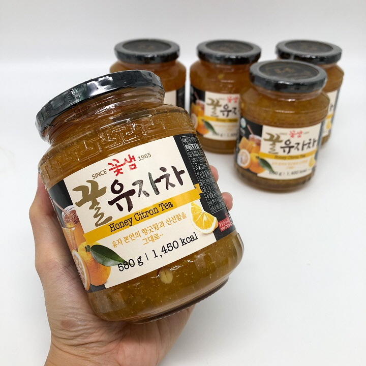 Honey Citron Tea 580g 🍊 ชา ส้มยูสุ เกาหลี ชาส้มเกาหลี 꽃샘 유자차 ชาน้ำผึ้ง