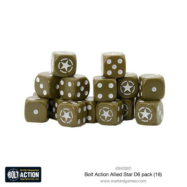 BOLT ACTION - Allied Star Dice Set - WW2 Allies US British Warlord Games D6 pack