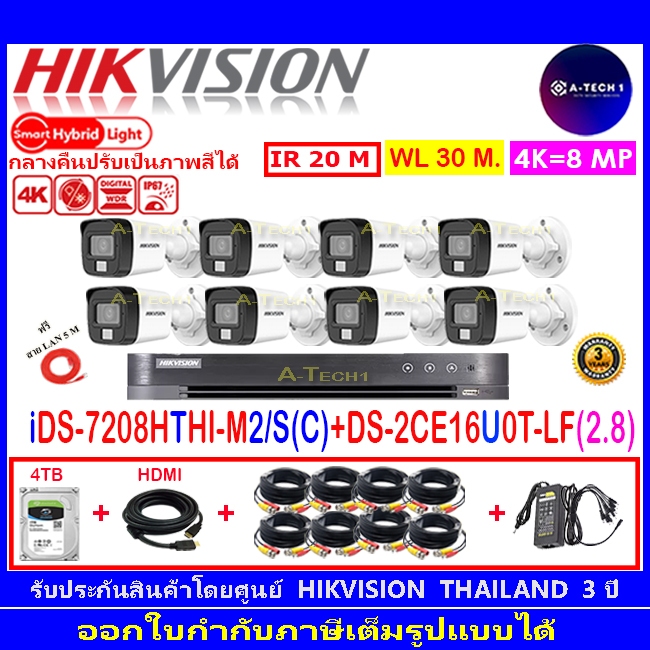 HIKVISION 8MP DS-2CE16U0T-LF 2.8/3.6(8)+DVR IDS-7208HTHI-M2/S(C)+4TB FUSET