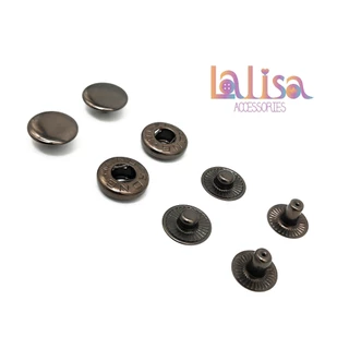 กระดุมแป๊ก สแน็ปตกแต่งเสื้อผ้า 1แพ็ค10ชุด 15mm iron snap button+8050# underparts (B-3-C,8050#)