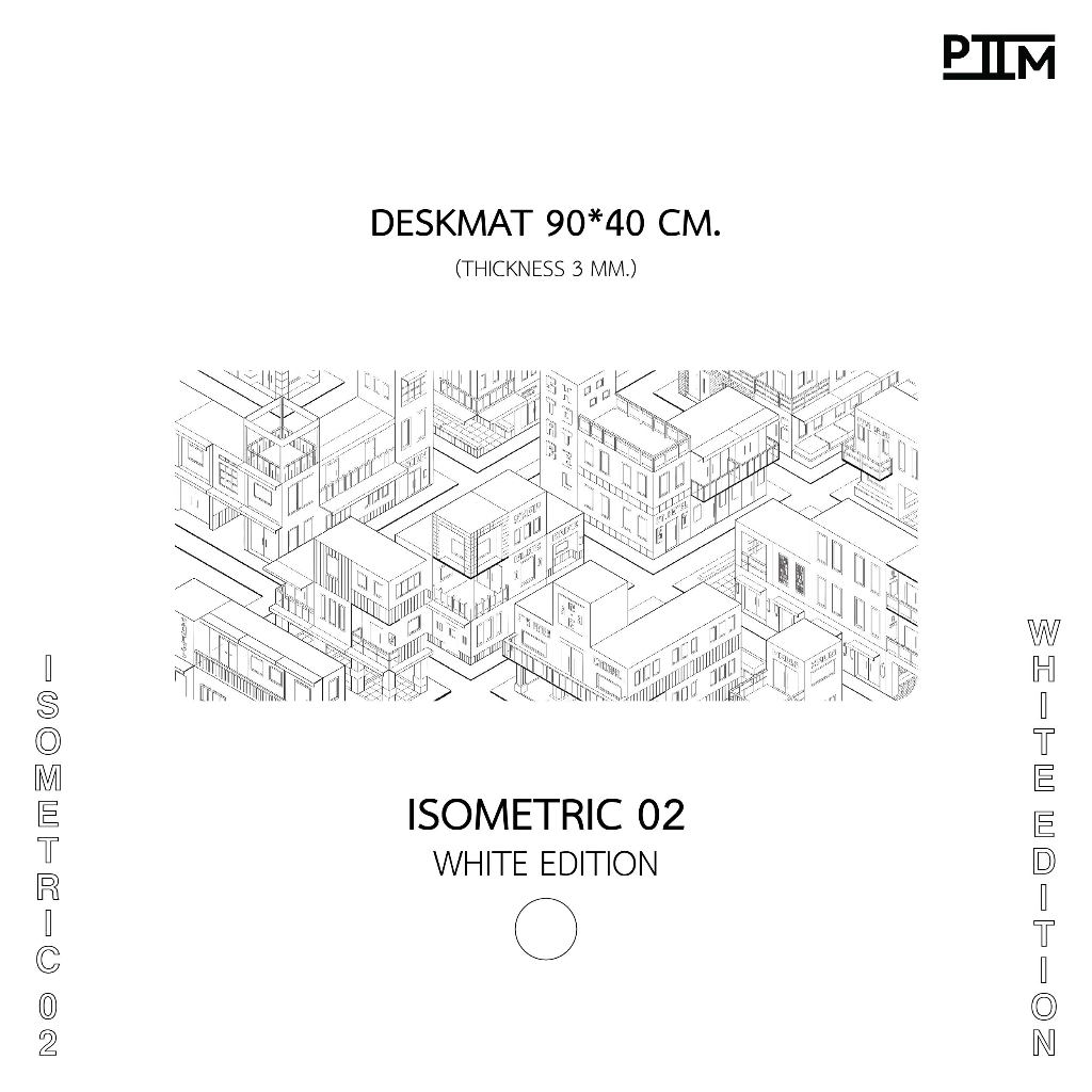 แผ่นรองเมาส์ ขนาด 90x40 ซม. แผ่นรองเม้า รุ่น ISOMETRIC 02 White edition
