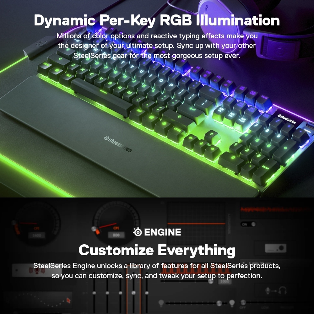 SteelSeries Apex 7 Mechanical Gaming Keyboard คีบอร์ดเกมมิ่งแมคคานิคอล ไฟ RGB ปุ่ม US