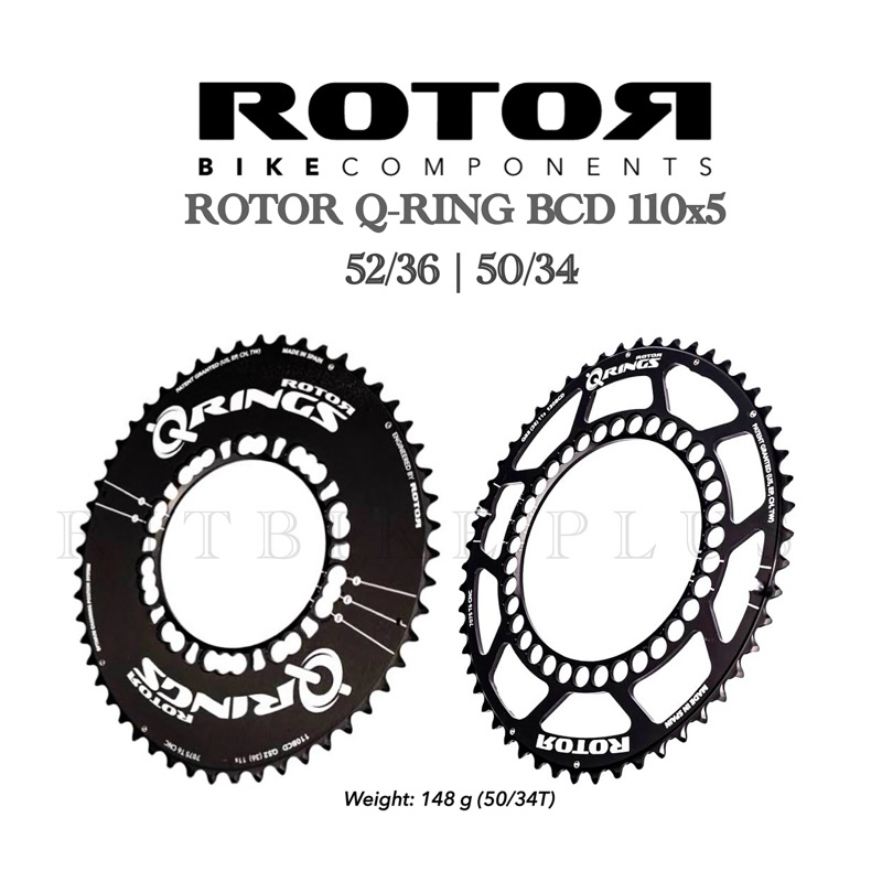 ใบจาน ROTOR Q-RING สีดำ ใบโปร่ง ใบแอโร่  ปบบ 5 รู bcd110 ช่วยเพิ่มประสิทธิการปั่น