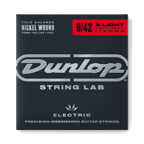 สายกีตาร์ไฟฟ้า jimdunlop #DEN0942 NICKEL WOUND ELECTRIC GUITAR STRINGS 09-42 (กล่องบรรจุโฉมใหม่)
