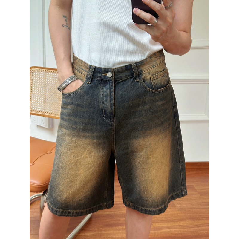 PAPA.XQ ROBERT SHORT JEANS #503 (New Arrivals 2024 กางเกงสั้น งานนำเข้า )