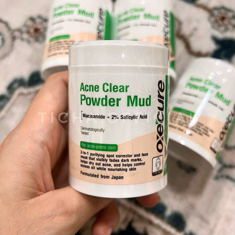 ซื้อ (พร้อมส่ง💓) Oxe Cure Acne Clear Powder Mud 50g. อ๊อกซีเคียว แป้งโคลนสำหรับผิวที่มีปัญหาสิว