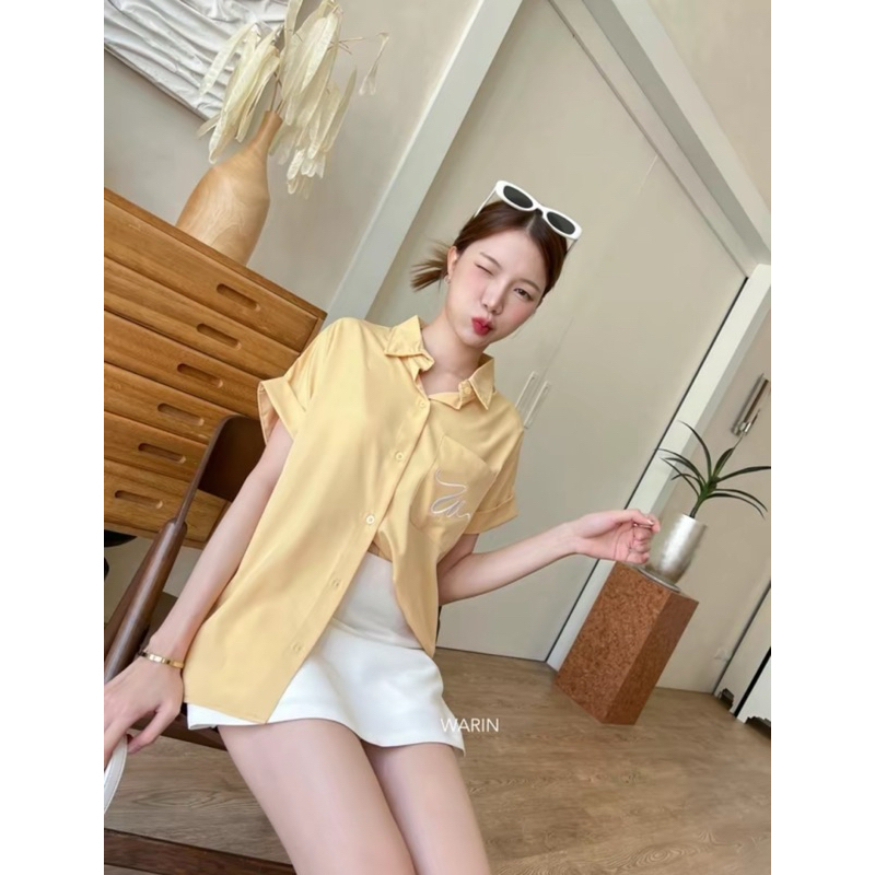 เชิ้ตแขนพับไหมอิตาลีปักW WARIN WR-12 - รูปที่ 5