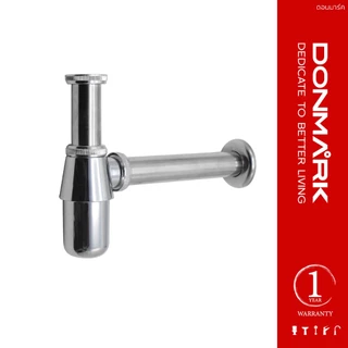 DONMARK ชุดท่อน้ำทิ้งกระปุก สแตนเลส ชุบโครเมียม ชาร์ปยาว (1-1/4 นิ้ว) รุ่น D01