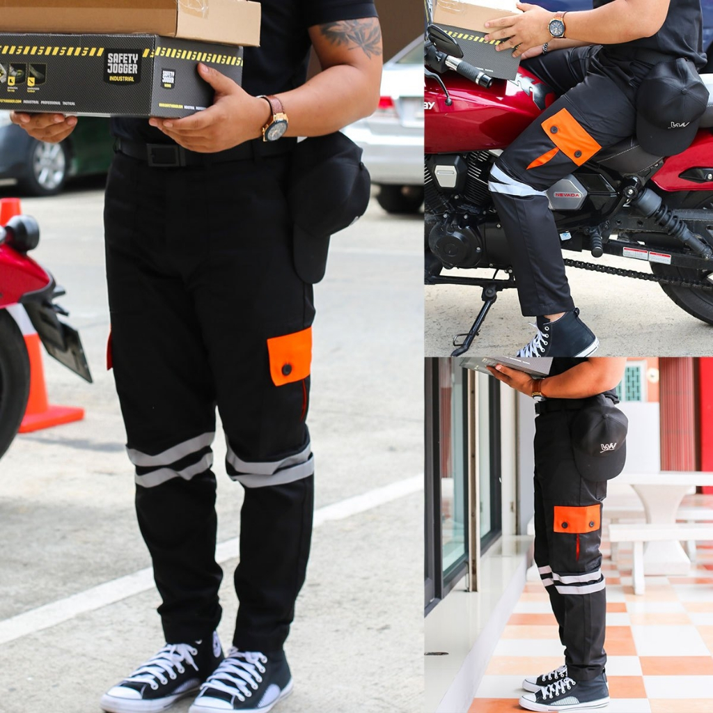 WORKWEAR THAILAND :กางเกงคาร์โก้ รุ่น Super Rider ขายาว กระบอกเล็ก ติดแถบสะท้อนแสง ไรเดอร์ ทำงานช่าง — صورة 3
