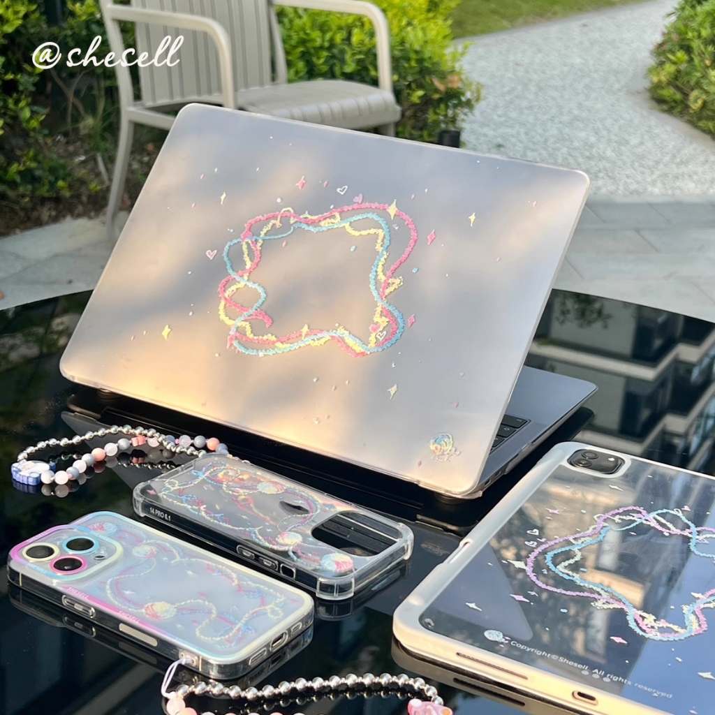 Shesell พร้อมส่ง✨เคส macbook(ผิวด้าน)Air13/15 A3241 สีสันสดใส Wool loop A3240 M4 เคสสำหรับแมคบุ๊คใส