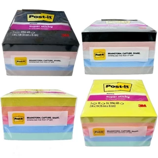 3M Post-it Notes โพสต์-อิท โน้ต รุ่น 654 แพ็ค 3 เล่ม, 4 เล่ม และ5 เล่ม กระดาษโน้ตมีกาว Super Sticky ขนาด 3"×3"