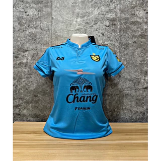 เสื้อบอลเสื้อกีฬาคอจีนผู้หญิงขนาดฟรีไซร้อก32ถึง38ทรงเข้ารูปป้ายห้อยxL