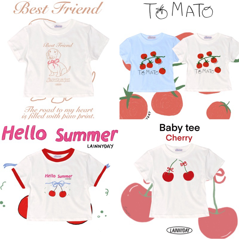 (สั่งผ่าน Shopee วิดีโอ ที่หน้าร้าน ลด 30%) เสื้อ baby tee งาน Lainnyday คอกลม ผ้านุ่ม