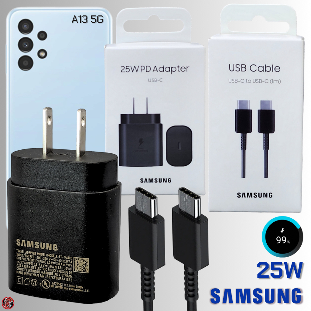 ที่ชาร์จ สำหรับ Samsung 25W (US) ซัมซุง A13 5G หัว Usb-C สาย Type-C ยาว 1/1.8m. การชาร์จด่วนแบบพิเศษ