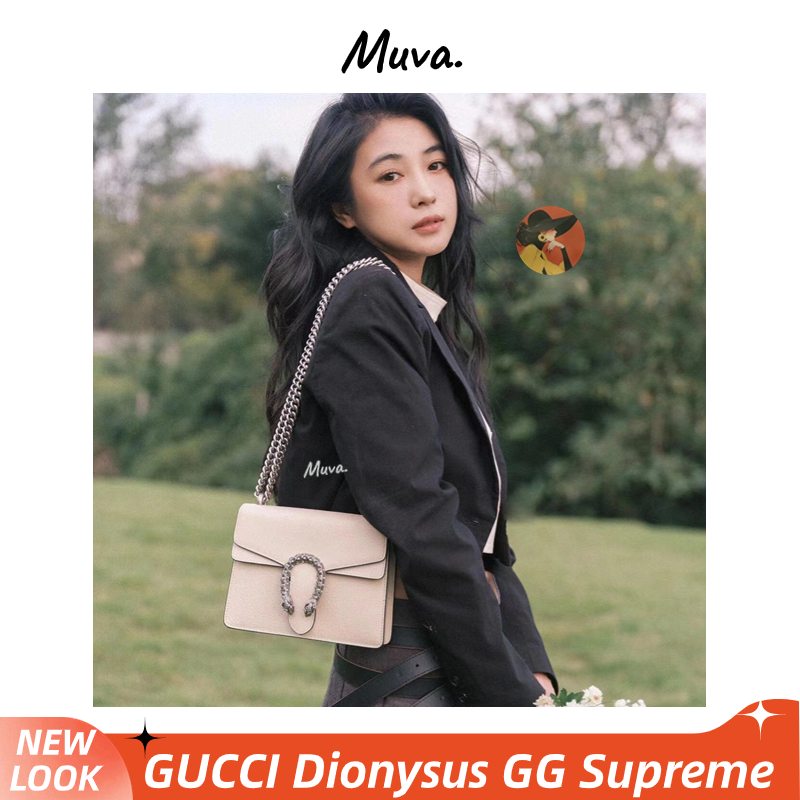 กุชชี่👜Gucci Dionysus GG Supreme Women/Shoulder Bags กระเป๋าโซ่