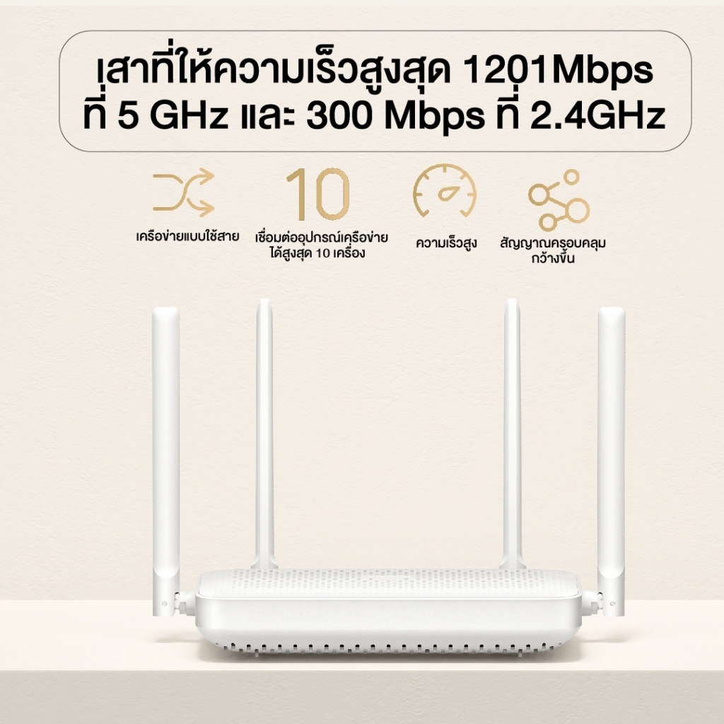 Xiaomi Router AX1500 WiFi 6 Mesh Xiaomi 5GHz speed of up to 1501Mbps ความเร็วไร้สาย 1200 Mbps ประกัน 1 ปี - รูปที่ 4