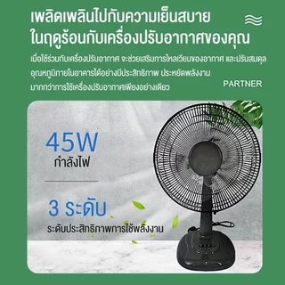 Bear พัดลมตั้งโต๊ะ 16 นิ้ว พัดลมตั้งพื้น พัดลม เสียงเงียบ ใบพัดสีใส พัดลมสไลด์ ปรับระดับแรงลมได้【3】พัดลมติดตั้งโต๊ะ