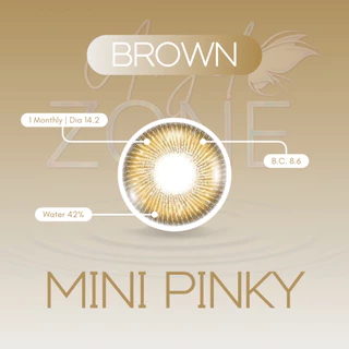 Angel Zone คอนแทคเลนส์ รุ่น Mini Pinky Brown 14.2 (รองรับสายตาปกติและค่าสายตาสั้น -0.50 ถึง -10.00)