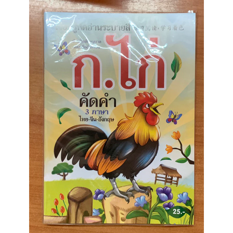 สมุดระบายสีคัดเขียนไก่ABCตัวเลข”แบบแพคโหล”(จำนวน 12 เล่ม)