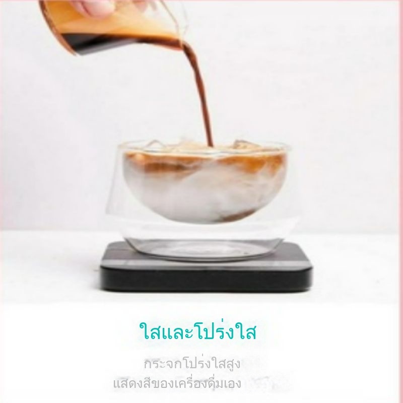 💕Hot Sale💕 KRUVE ถ้วยกาแฟ 2 ชั้น แก้วทนความร้อน บางเบา หรูหรา ลาเต้แก้วเข้มข้น ทรงสูง สกัดจากอิตา - รูปที่ 2