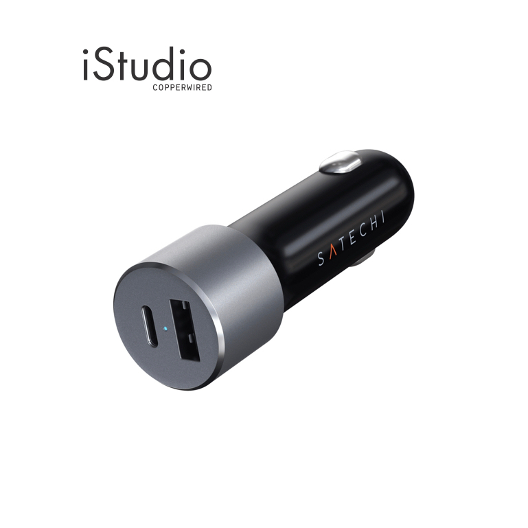 SATECHI หัวชาร์จในรถยนต์ Type-C PD 72 วัตต์ สี Space Gray | iStudio by copperwired