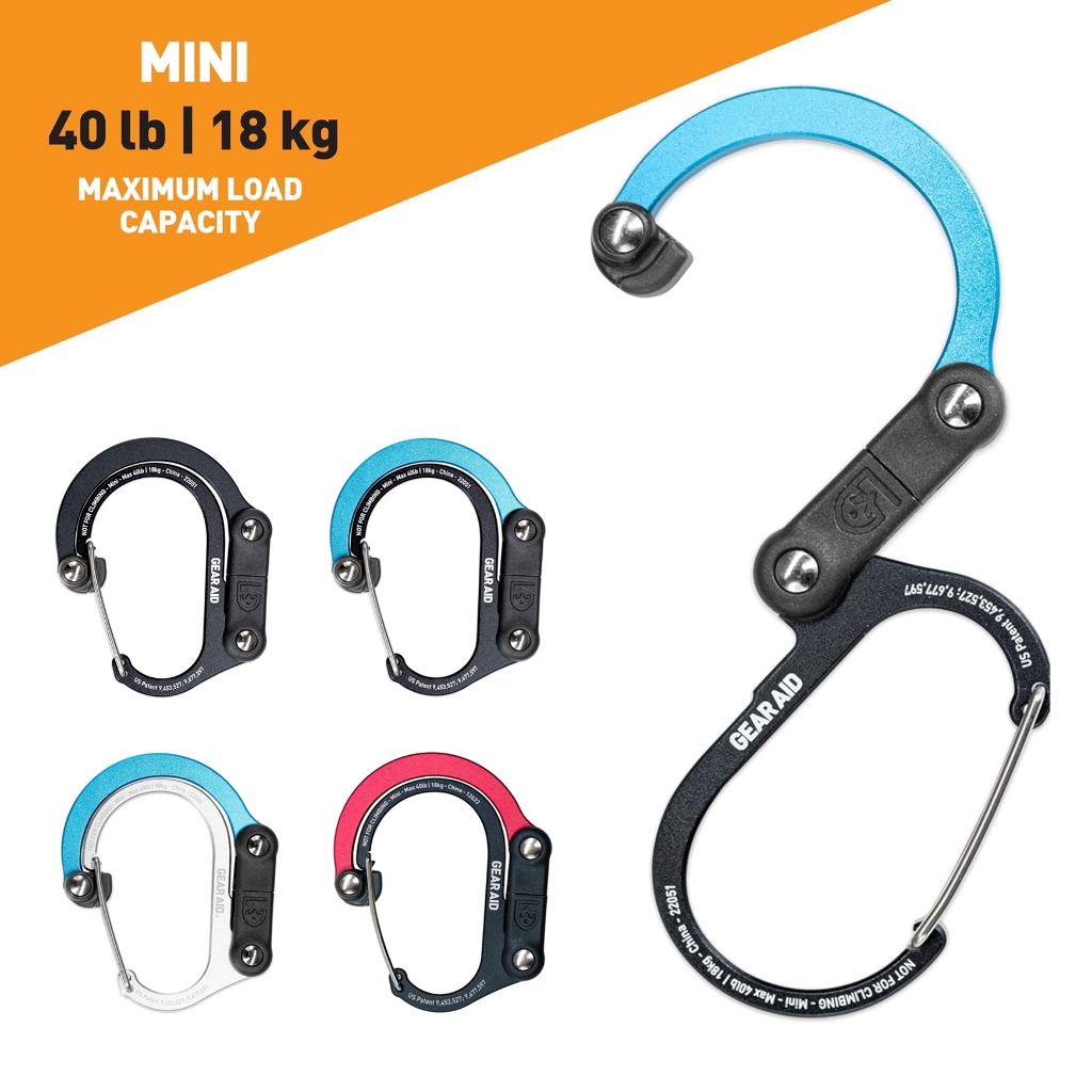 คลิปแขวนอเนกประสงค์ Heroclip mini จาก Gear Aid รับน้ำหนัก 18 kg หนัก 20 กรัม หมุนได้รอบทิศทาง