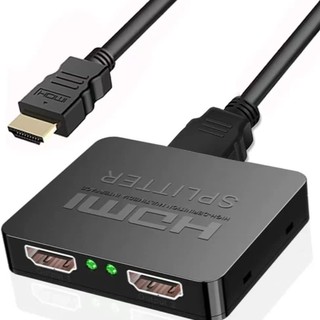 HDMI Splitter In 1 Out 2 พร้อมด้วย Power Adapter Splitter รองรับ HDMI 1080p, 3D