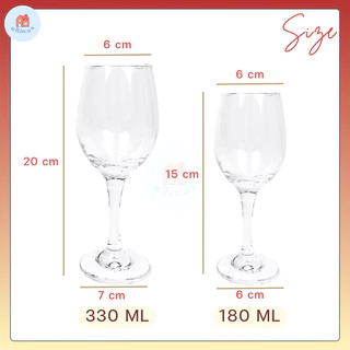 แก้วไวน์แดง 180 มล./ 330 มล. (ยกกล่อง 6 ใบ) แก้วไวน์สวยๆ แก้วไวน์ขาว แก้วไวน์ใส