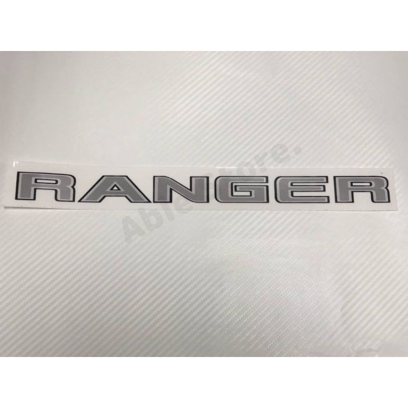 สติ๊กเกอร์งานสกรีน RANGER สำหรับติดท้ายกระบะ Ford Ranger ปี 2018 (ตัวเล็กติดมุมบนซ้าย)