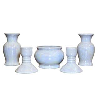 ชุดบูชาพระ มินิมอล ชุดเซรามิค สีขาว (กระถางธูป 3 นิ้ว แจกัน …