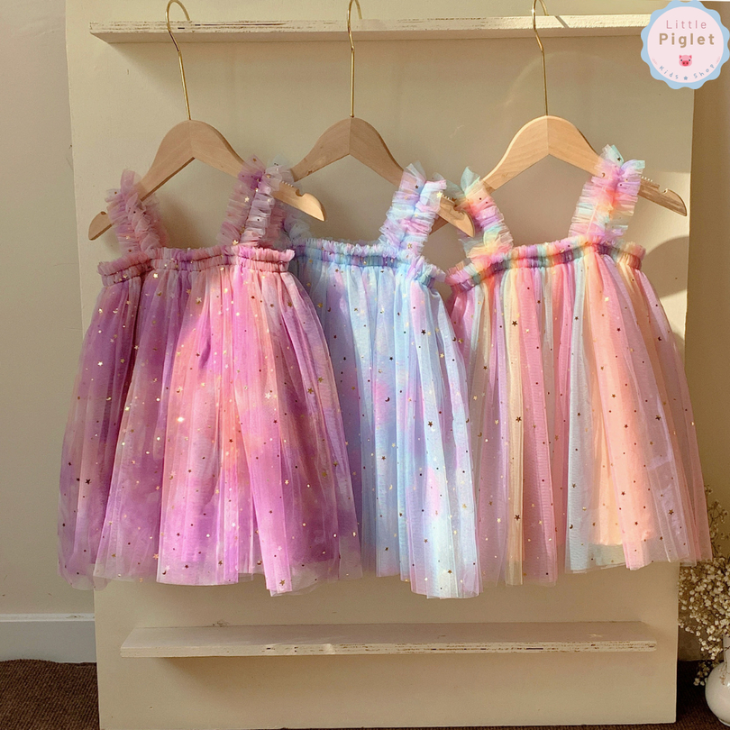 Little Piglet พร้อมส่ง เดรส ชุดกระโปรง Dress ฟรุ้งฟริ้ง เจ้าหญิง นางฟ้า ผีเสื้อ น่ารัก เด็กผู้หญิง