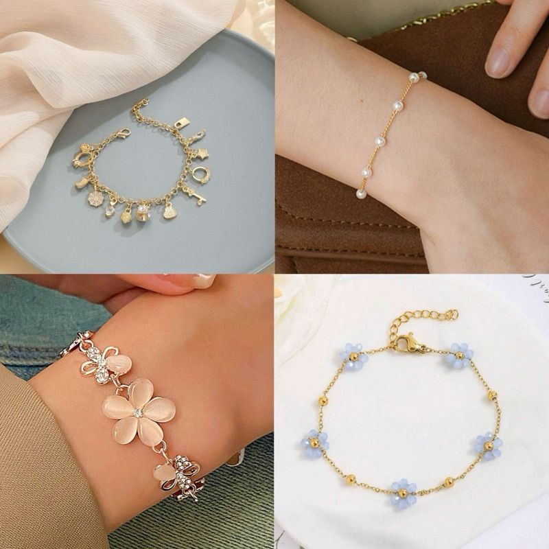 สร้อยข้อมืองานน่ารักคุณหนูลุคหวาน   พร้อมส่ง