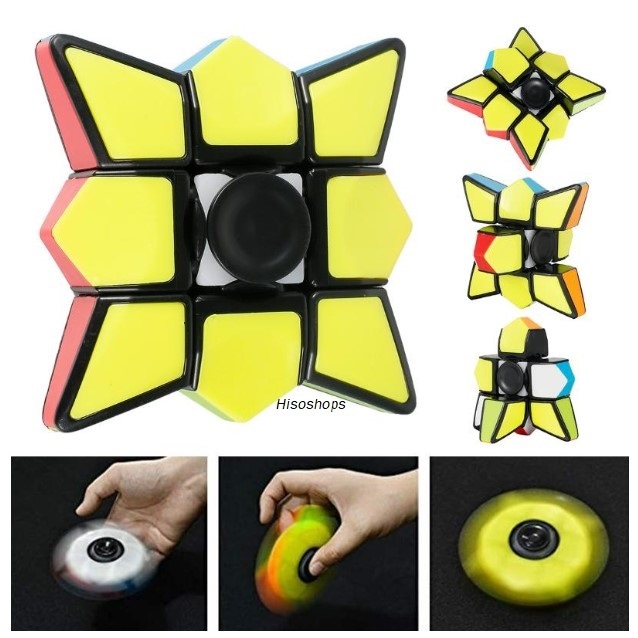 SPINER CUBE แบบที่ 1 คละสี NEW SPINER CUBE FINGER SPINER 3 x 3 x 1 รูบิคสปินเนอร์ รูบิคแนวตั้ง รูปทร