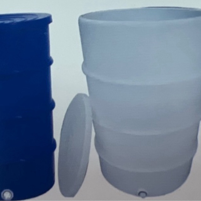 ถังพลาสติกทรงกระบอก200ลิตรมีฝาครอบ