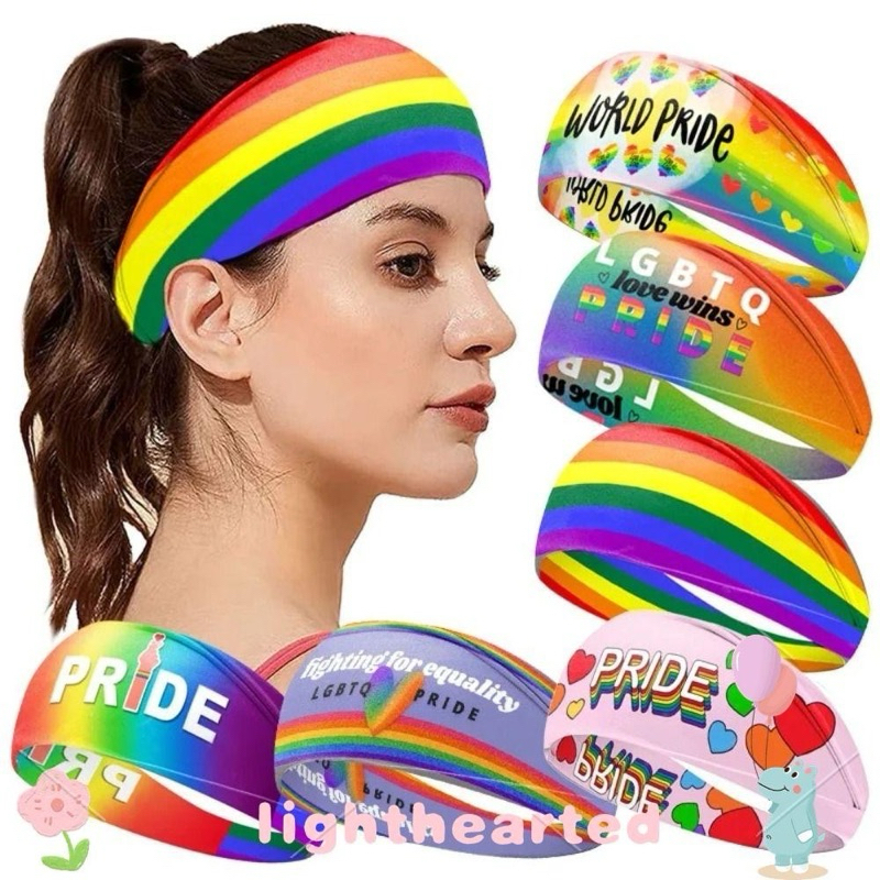 [Mimmuffin] ผ้าคาดหัวสีรุ้ง ผ้าผูกผมสีรุ้ง Lgbtq+ pride month