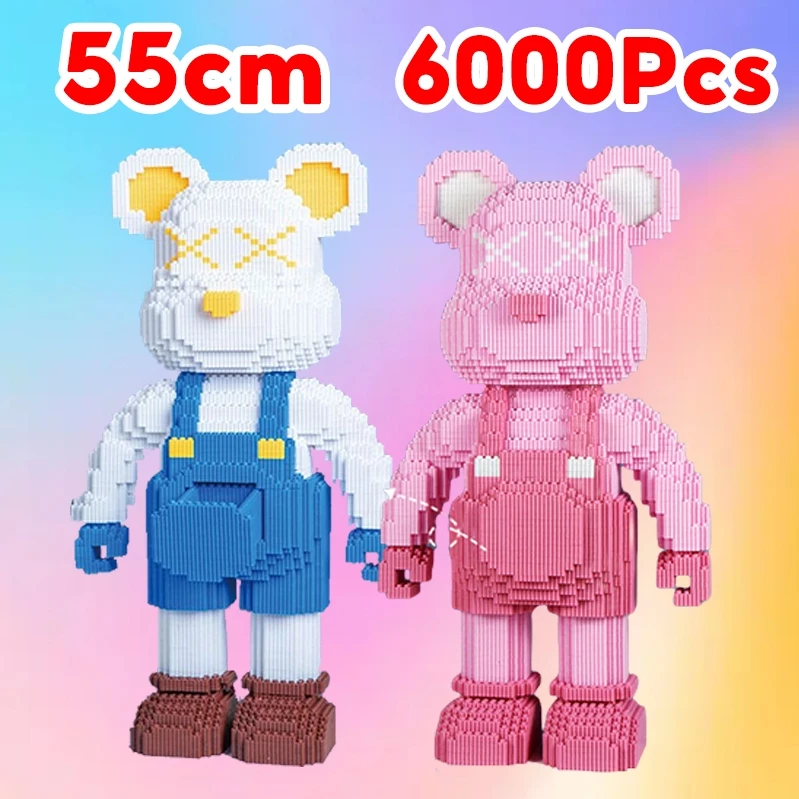 บล็อกตัวต่อ Bearbrick ชุด 2 ชิ้น บล็อกอาคาร 3D thumbnail 3