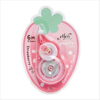 Elfen เทปลบคำผิด รุ่นFruity (ฟรุ๊ตตี้) แบบกดเก็บหัวได้ คละสีส่ง Correction Tape ลิควิดเทป พร้อมส่ง