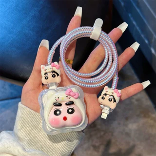 18W 20W สำหรับPhoneทุกรุ่น❗ได้ครบชุด❗Set Cable bite ถนอมสายชาร์จ ชินจัง Shin Chan