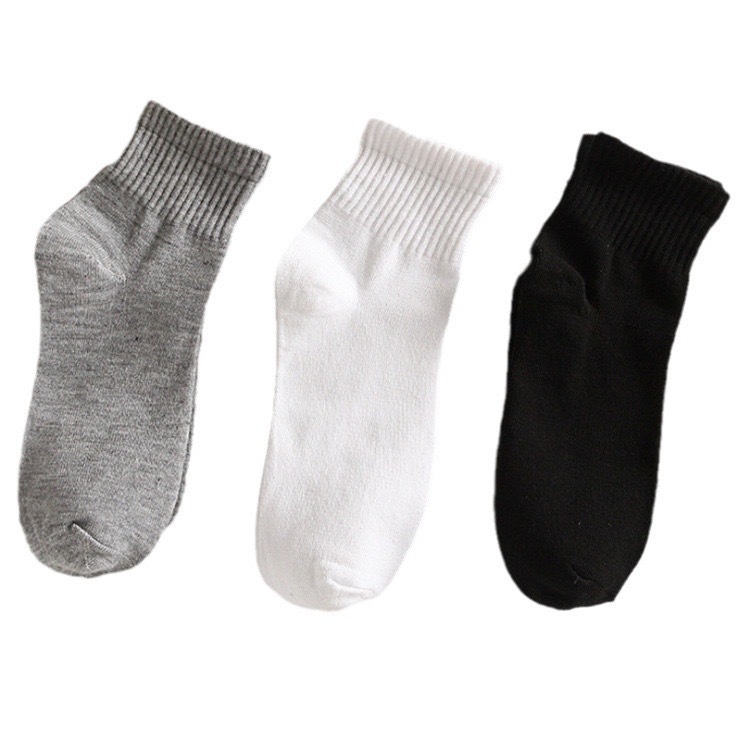 3 สี  ถุงเท้าข้อกลาง เนื้อผ้านุ่มสบาย ระบายอากาศ ไม่อับชื้น - 2