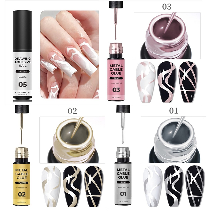 เจลลากเส้น ขวดเล็กนะคะ แปรงเล็กใช้ง่าย มี 5 สีให้เลือก ขนาด 5ml