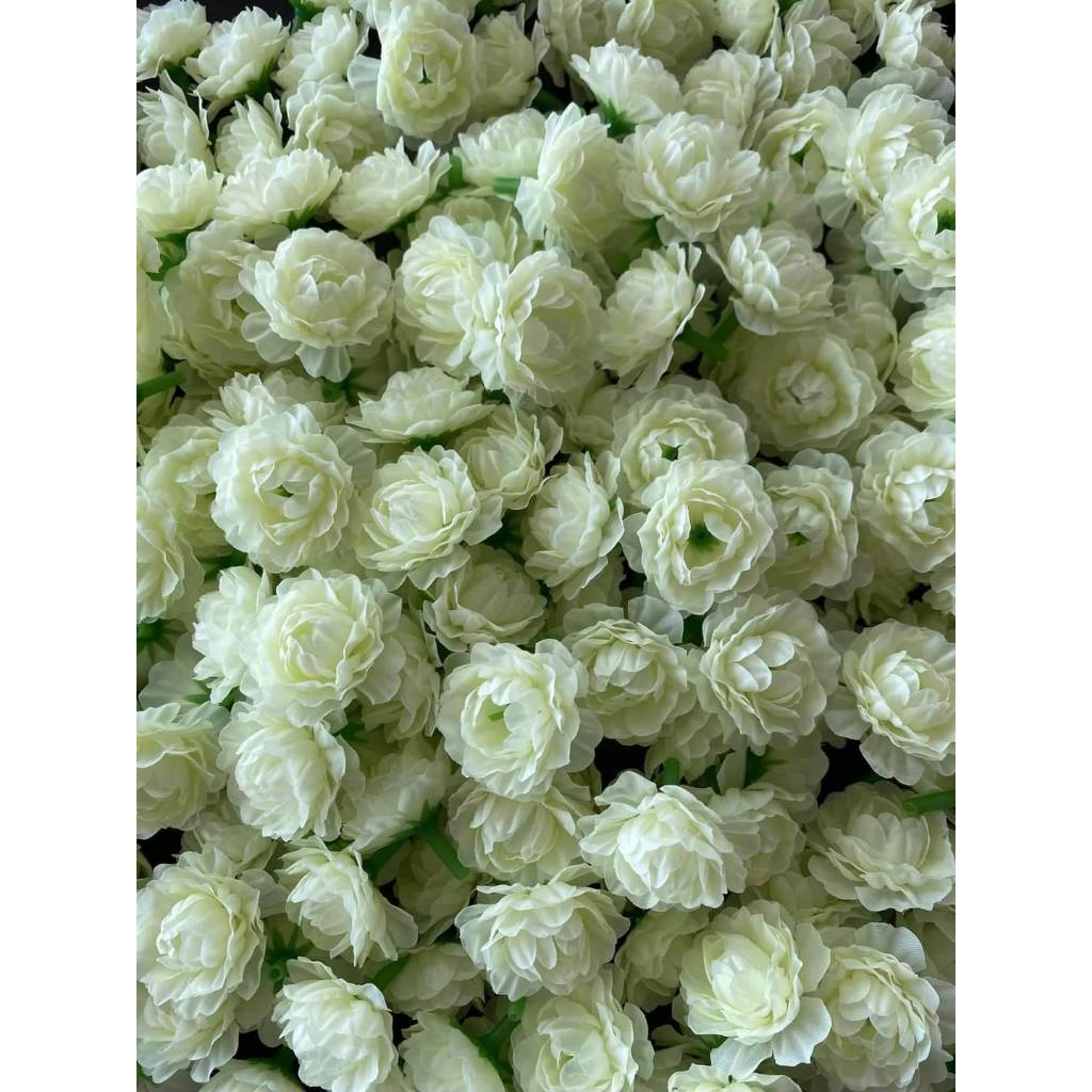 ดอกมะลิ หัวดอกมะลิวันแม่ สีขาวอมเขียว ดอกมะลิบาน ดอกหนาๆๆ มีรู ร้อยมาลัย เสียบได้ พร้อมส่ง ดอกมะลิปลอม มะลิผ้า