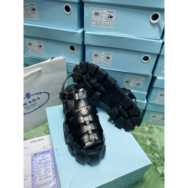 รองเท้าแตะ🎉แบบรัดส้น Pr*da งานHi end 1:1 (size36-40)แถมกล่อง