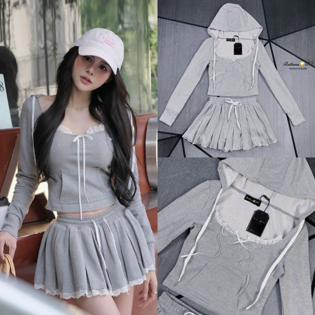 Rattana : ชุดเซ็ตเสื้อแขนยาว+ กระโปรงกระโปรง(*สอบถามสต๊อกก่อนกดสั่งน๊า)