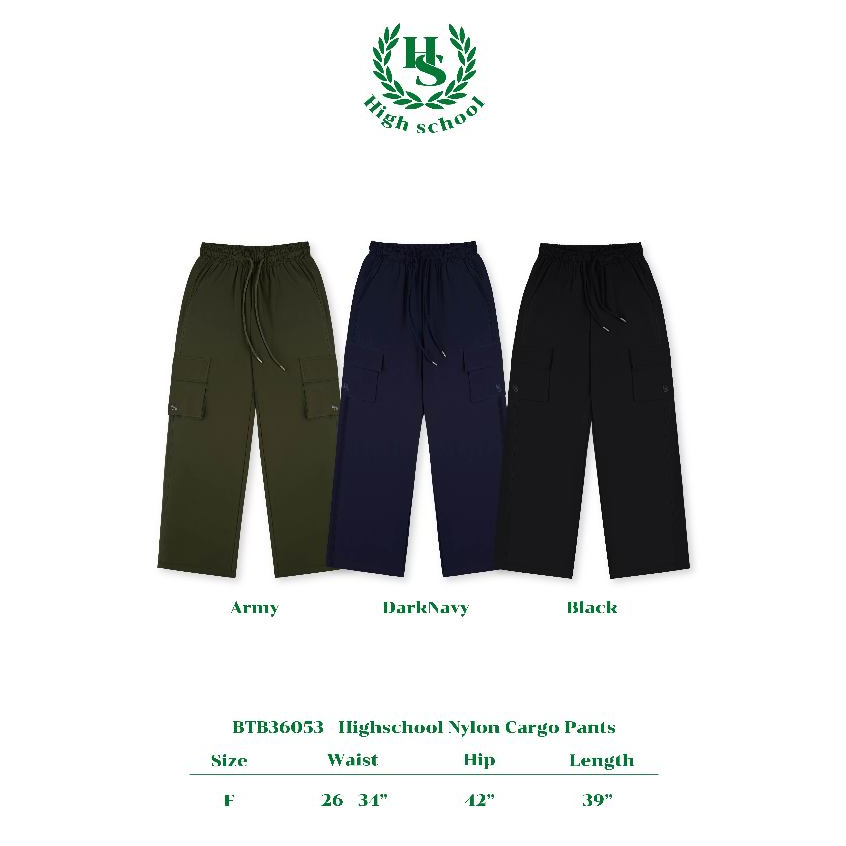 Highschool - BTB36053 กางเกงขายาว Nylon Cargo Pants