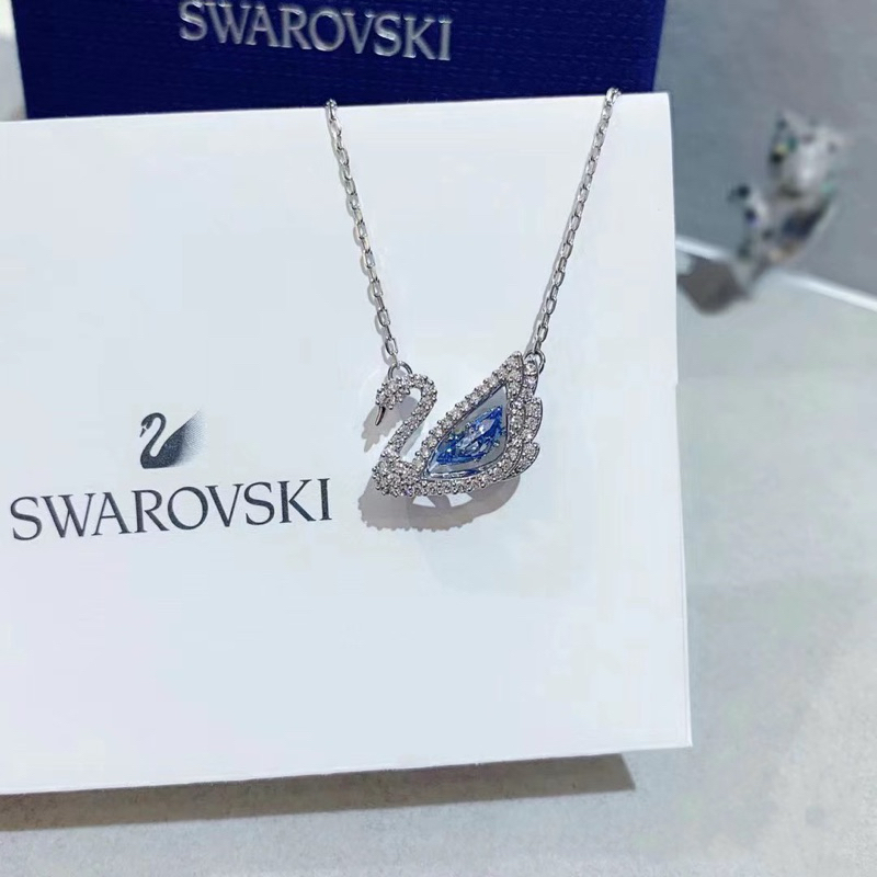 พร้อนส่ง ของแท้100% Swarki เต้นหัวใจเคลื่อนไหวหงส์คริสตัลสร้อยคอของขวัญสำหรับผู้หญิง